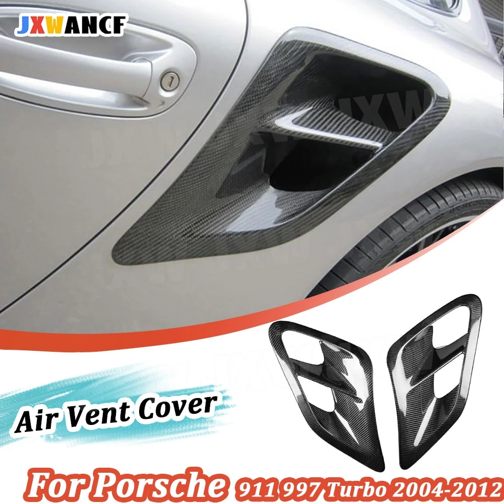 

JXWANCF для Porsche 911 997 Turbo 2004-2012, задняя боковая крышка вентиляционного отверстия из углеродного волокна, заднее боковое крыло, накладка на выходное отверстие вентиляционного отверстия