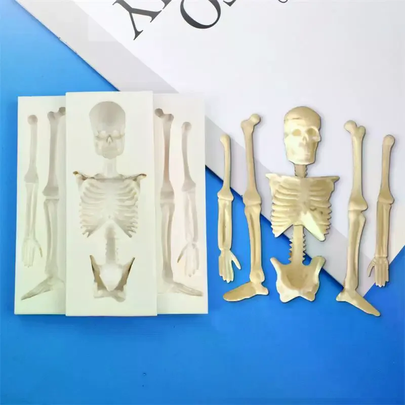 Skeleton Halloween Skeleton Body Silicone Molds Fondant Cake Decorating Tools Sugarcraft Candy Clay Chocolate Gumpaste Mold