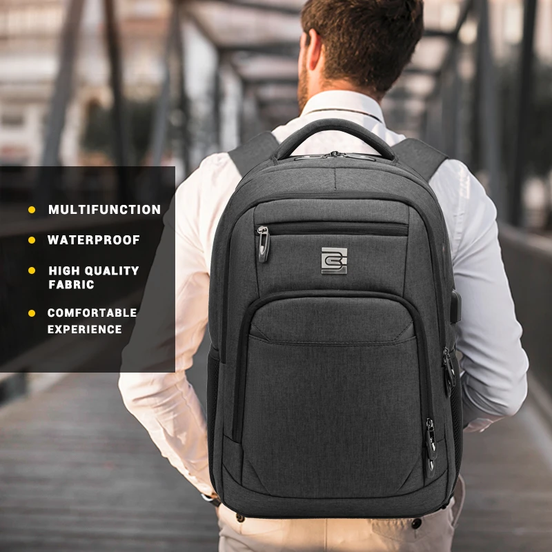 Business Travel Anti Theft Slim Durable 15.6/17 Inch Laptop Backpack with USB Charging Port College School Bag for Women & Men