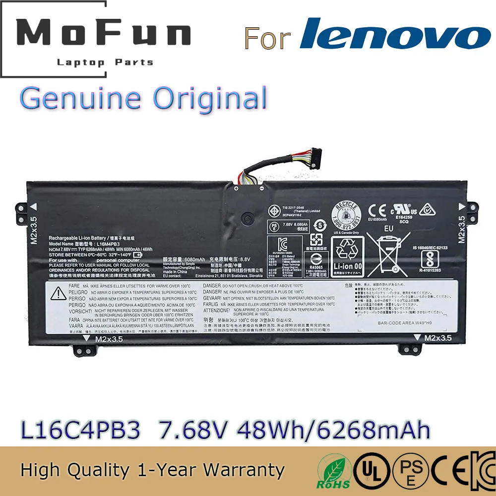 Brand New Original L16C4PB3 7.68V 48Wh Laptop Battery for Lenovo IdeaPad 720S-13IKB L16L4PB3 L16M4PB3