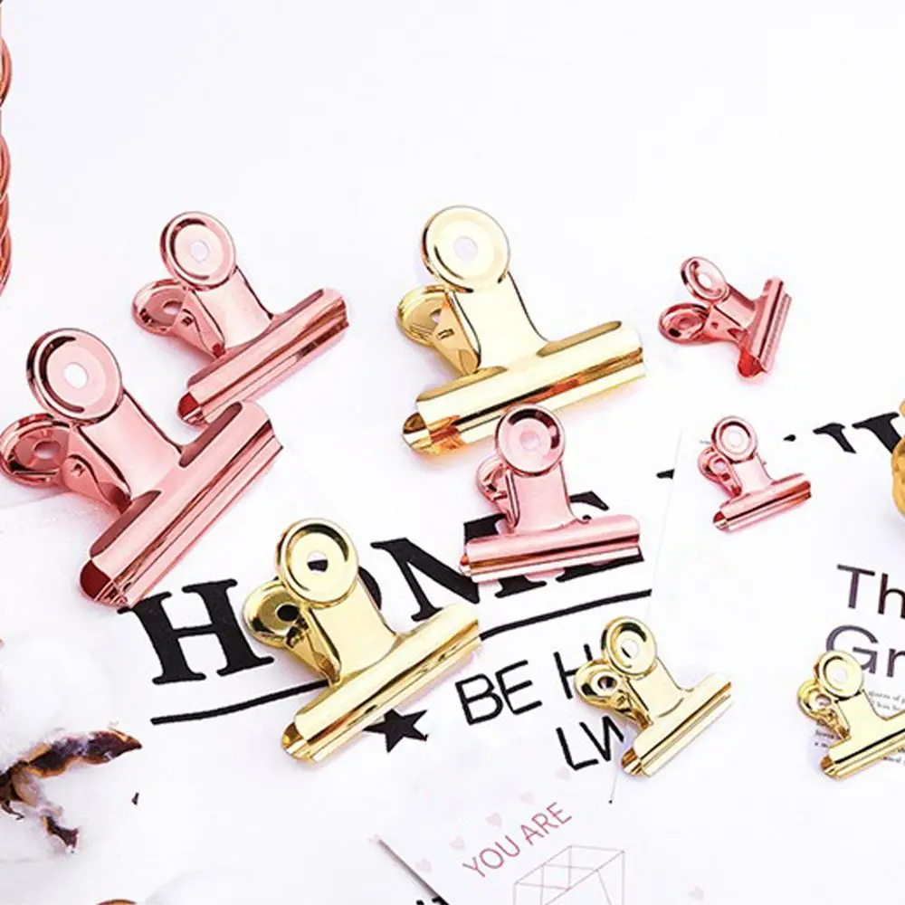 

Black Stationery Photo Holder Student Stainless Steel Bookmark Clips Binder Clip Paper Clips Ticket Clamp Round Metal Clamp