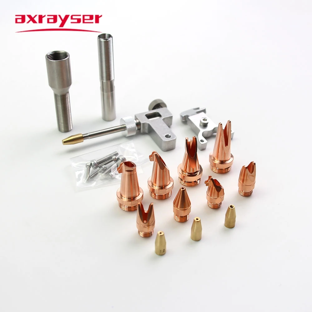 Axrayser Original Qilin Hand-held Laser Welding Nozzle M10 M16 With Wire Feed For 1064nm QILIN HANWEI WEIYE WSX Laser Welding