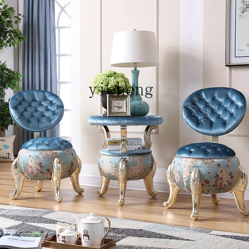 

YXY Sofa Backrest Table and Chair Set Balcony Leisure Coffee Table Three-Piece Set Shoe Changing Stool Fabric