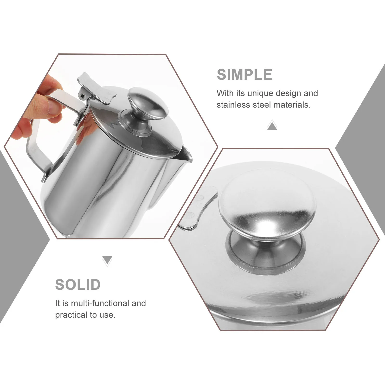 

Coffee Frothing Cup Stainless Steel Milk Frothing Pitcher Lid Spout Sturdy Milk Frother Cup Rich Foam Latte Art Maker