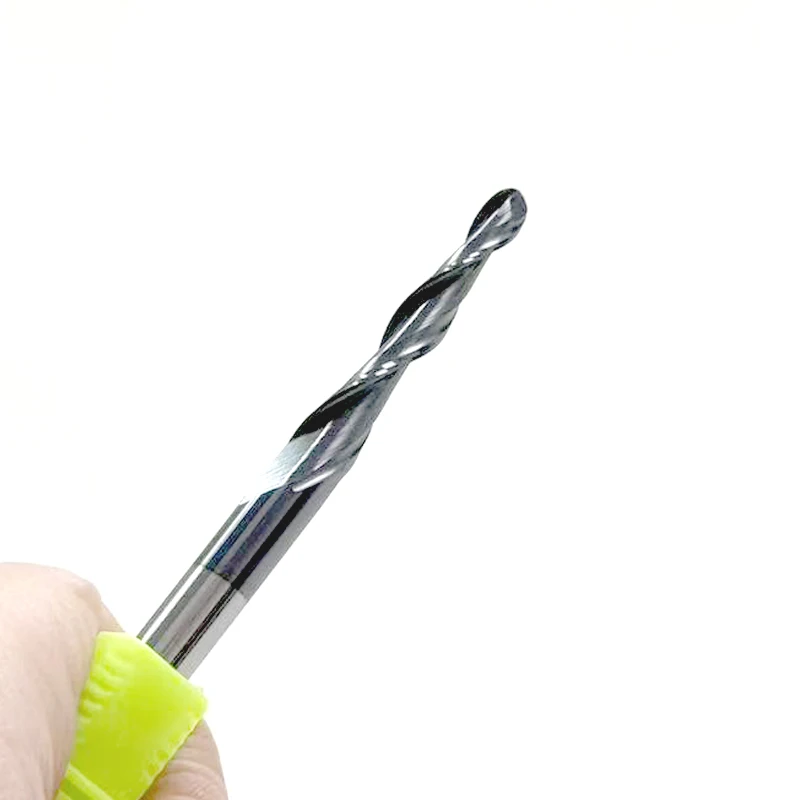 1pcs 2F HRC55 Tapered Cone Tungsten Solid Carbide Coated End Mill - D3.175-D12 Tapered Ball Nose CNC Milling Cutter