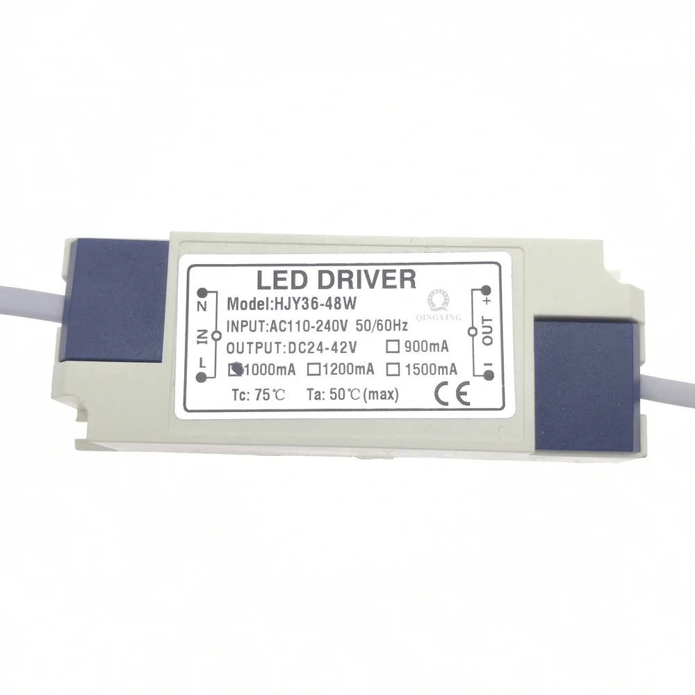 110V 220V 36W 40W 45W 48W LED Driver DC24-42V 900mA 1000mA 1200mA 1500mA Flicker Free Power Supply External Lighting Transformer