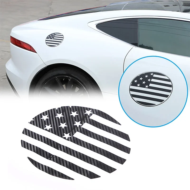 Fuel Tank Cap Stickers Oil Tank Cover Decoration PVC Black Car Accessories For Jaguar F-TYPE 2013-2022