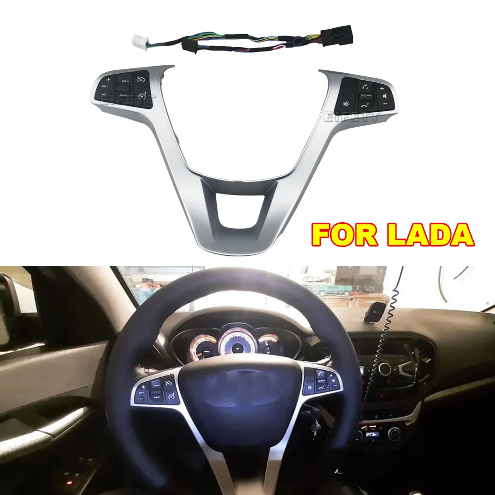 

Steering Wheel Button With White Backlight Cruise Control Switch For Lada (ВАЗ) Vesta Sport / SW Cross / Glade West 2015 - 2021