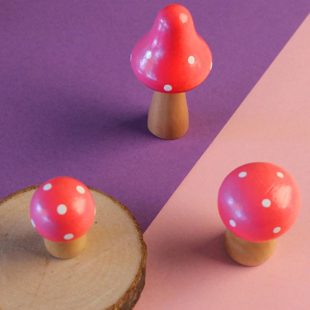 

12 Pcs Wooden Mushroom Ornaments Durable Miniature Craft Decorations Garden Accessories Desk Bookshelf Adornment
