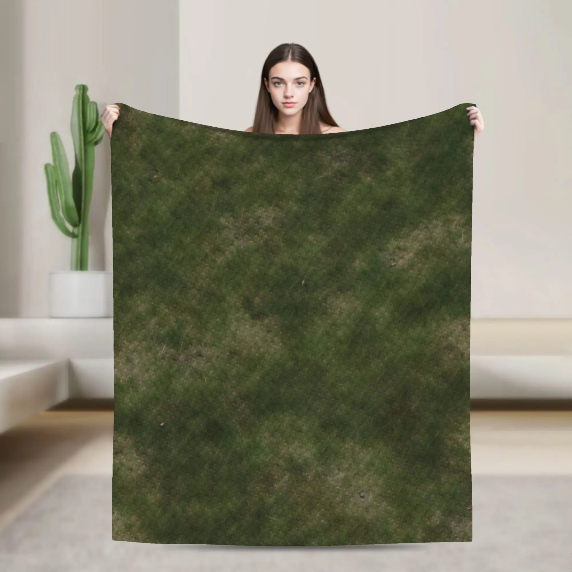 Warm Soft Blanket Decorative Grass Battlemat Grassland Land Greenery Bedding Throws  Flannel Bedspread For Bedroom Bed Cover