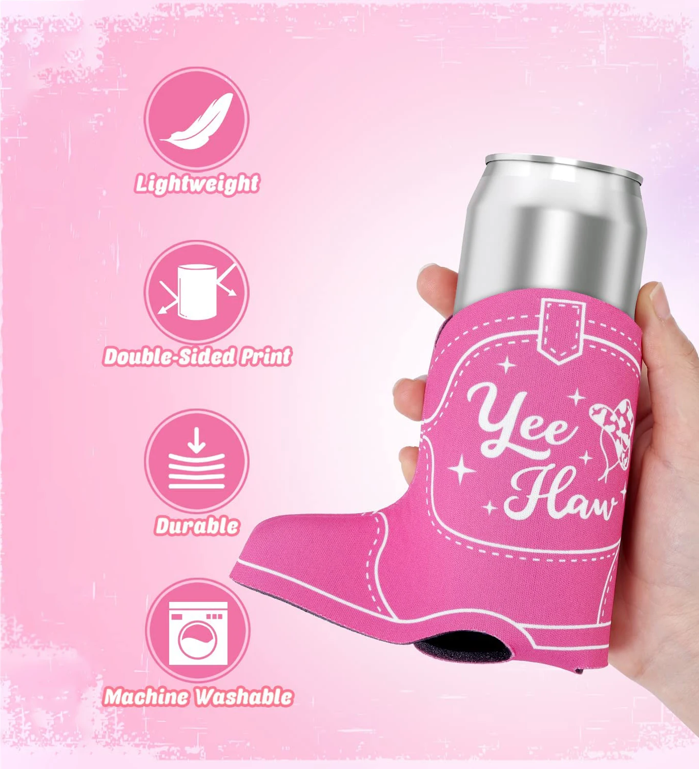 Cute Boot Drink Holders 2pc set, Bachelorette Party Drink Covers for party Insulated Drink Holders Cowgirl Party Decorations