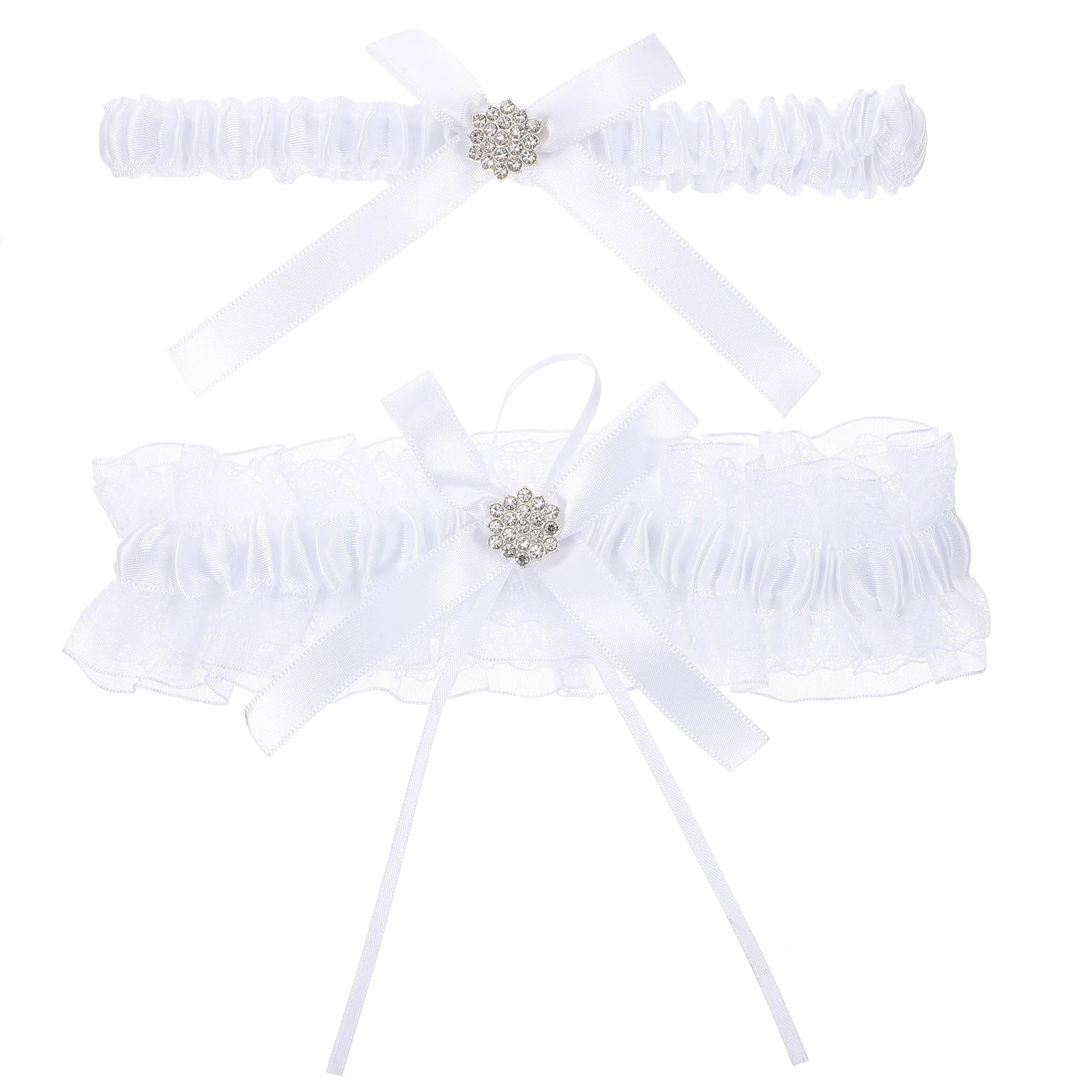 

2 Pcs Bridal Garters for Bride Elastic Leg Wedding Ceremony Decorations Prom