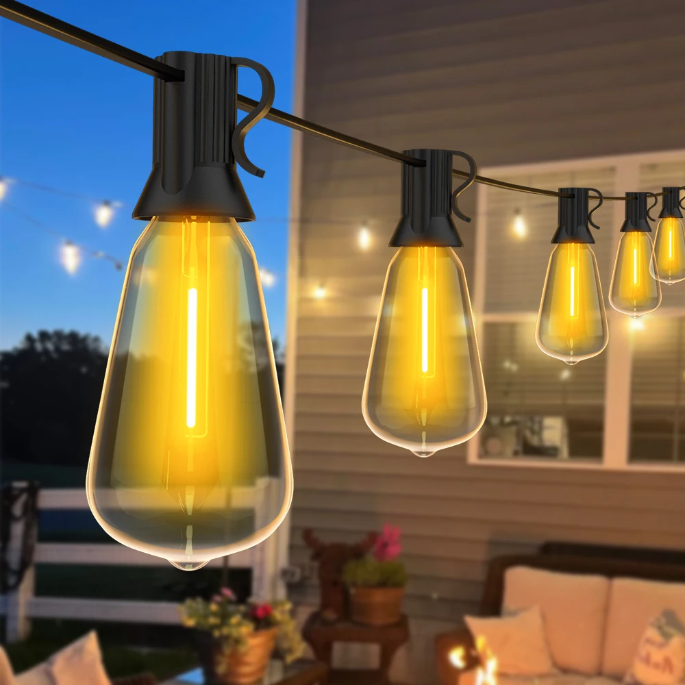 ST38 جارلاند ضوء سلسلة في الهواء الطلق مقاوم للماء شاتيربروف LED لمبات 2200k أضواء ديكور الجنية لحديقة مهرجان الربيع الزفاف