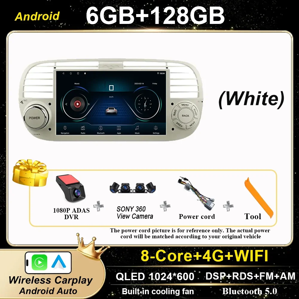 Android Autoradio Radio Voor Fiat 500 2007-2015 Auto Multimidia Speler GPS Navigatie Carplay Auto Hoge Prestaties CPU GEEN 2DIN