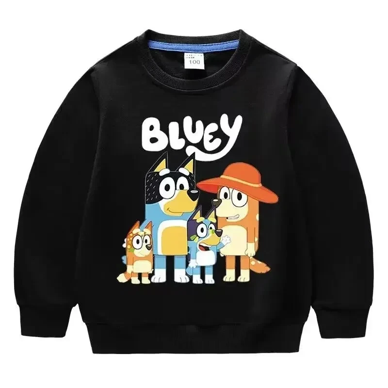 hot Bluey's Children's Spring And Autumn Round Neck Sports Sweatshirt Children's Long-sleeved Casual Tops For Boys And Girls