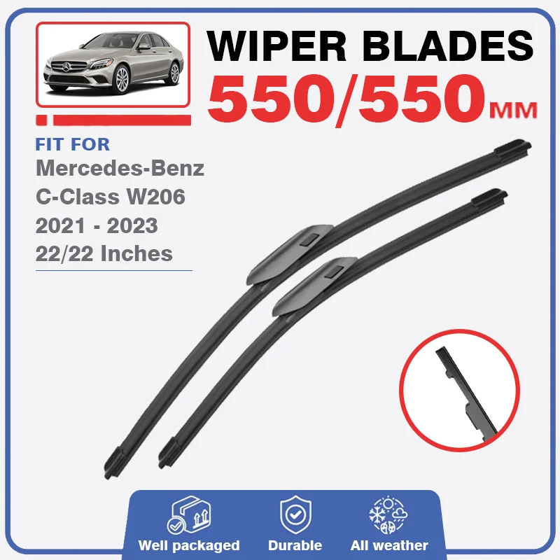 Front Wiper Blades For Mercedes Benz C Class W206 2021 2022 2023 Windshield Windscreen Accessories Window C180 C200 C300 C300e