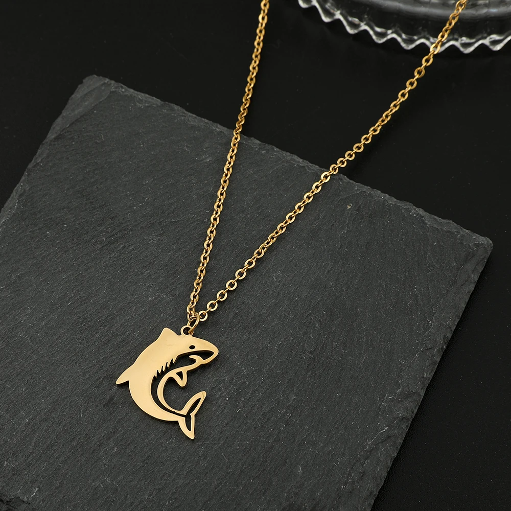 Gold Color Shark Necklace Fash - Men'S Fashion Necklaces review and price