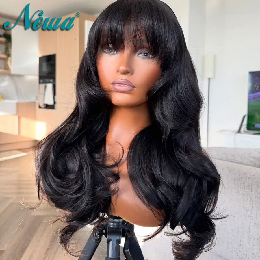 Newa الشعر غلويليس شعر مستعار مع الانفجارات 13x6/13x4 HD الدانتيل الباروكة الأمامية شعر طبيعي أسود HD الدانتيل إغلاق شعر مستعار قبل قطعها HD الباروكات