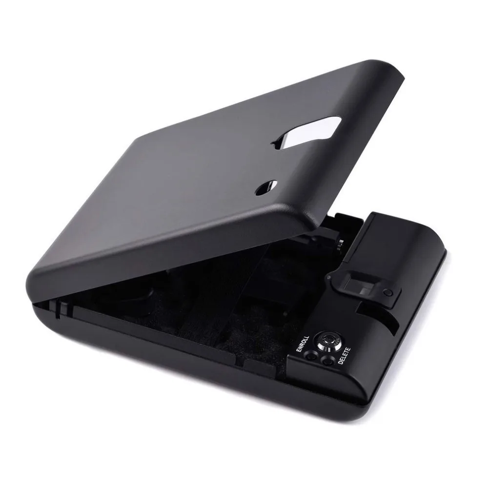 Biometric Fingerprint Safe Box Solid Steel Security Gun Key Valuables Jewelry Box Protable Security Biometric Fingerprint Box