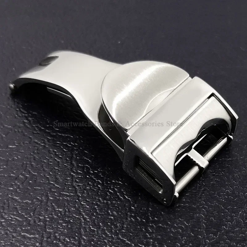 Stainless Steel Buckle 18mm for Tudor Watch Band Buckle Solid Folding Clasp Accessories for Leather Silver Metal Button Buckle