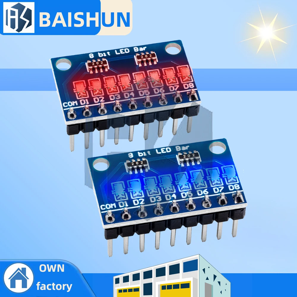 Módulo indicador LED de ánodo/cátodo común, 3-24V, 8 bits, azul/rojo, kit de arranque de placa de pruebas para impresora 3d MCU ARM UN-O MEGA2560