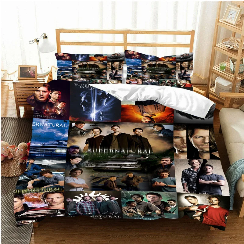 Supernatural Bedding Set American TV Series Duvet Cover Comfortable Twin Full Twin Children's Gift Soft Duvet Cover