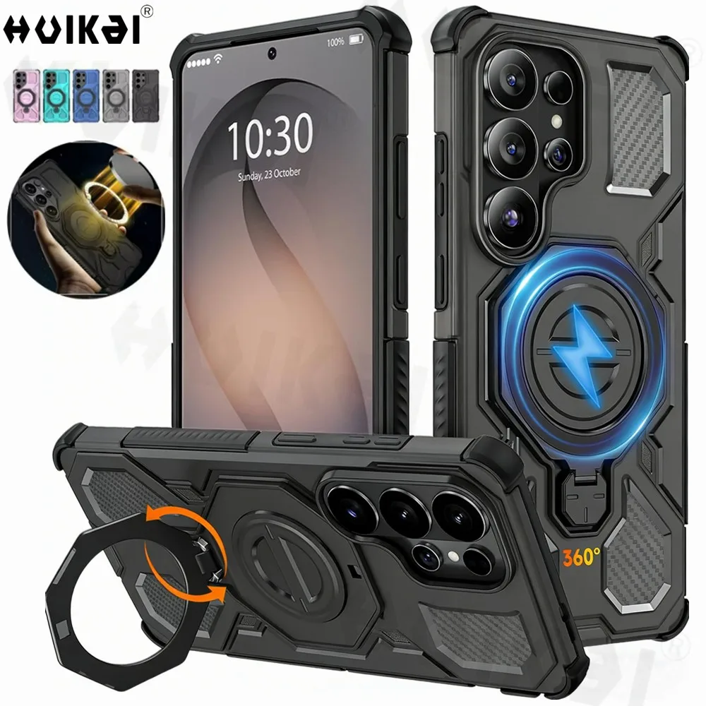 Case For Samsung S26 UItra S25 Ultra A57 A37 A56 A36 MagSafe Stand Magnetic Holder Protection Stands Kickstand Protective Cover