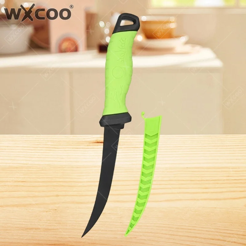 WXCOO Fishing Knife Butcher Fishes Stainless Steel Cleaver Kitchen 6 Inch Fillet Boning Knife Slicing Fruit Vegetable Cutter