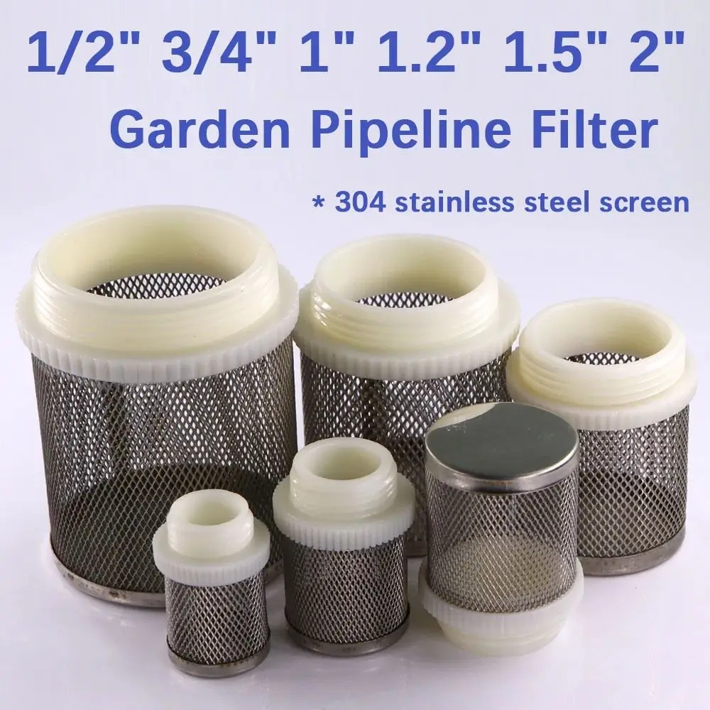 1Pcs Water Clean Hose Filter Water Pump Fitting 304 Stainless Steel Mesh Screen Filter 1/2