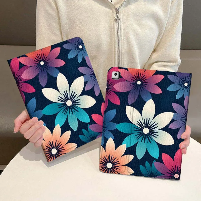

Creative Flower Design Cover For iPad Pro Air Mini 1 2 3 4 5 6 7 7th 8th 9th 10th 11th 10.2 9.7 10.5 10.9 11 Tablet Case