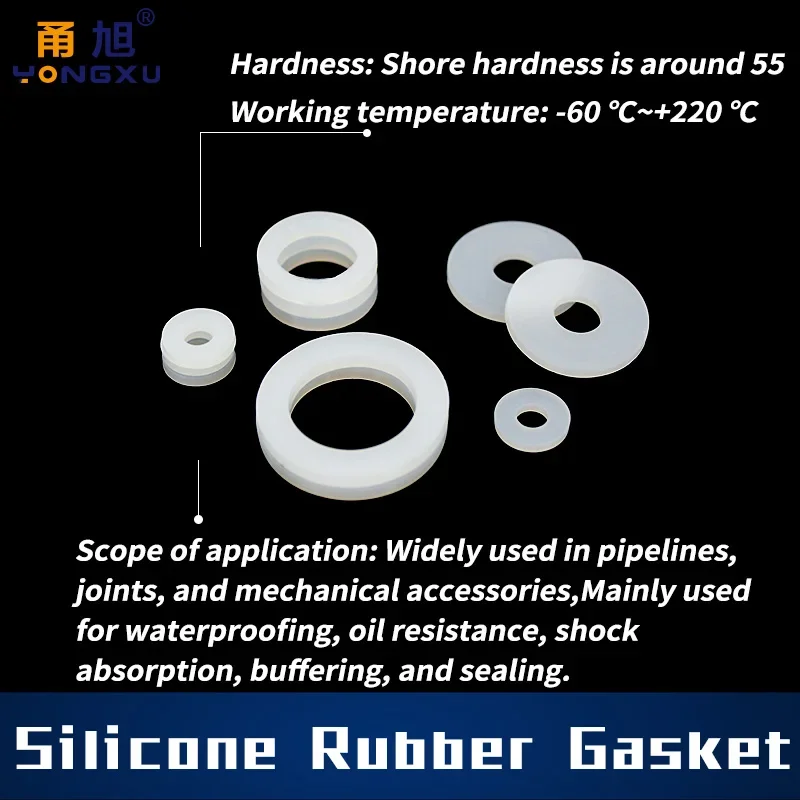 Silicone gasket screw sealing ring waterproof flat gasket high-temperature resistant o ring soft sealing gasket shock-absorbing