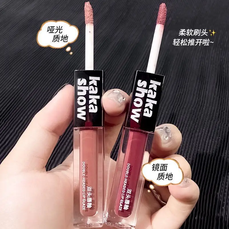 Double Feature Lip Stick Matte and Glossy 2 in 1 Usage for Perfect Make Up Long Lasting Lip Blam