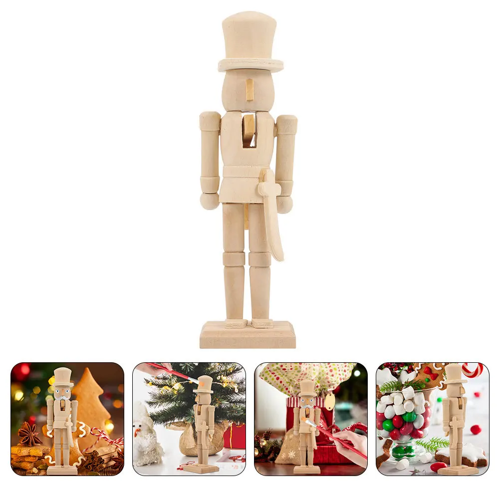 

2Pcs Blank Wood Nutcracker DIY Craft Unfinished Soldier Figure for Holiday Xmas Decor Home Restaurant Coffee Shop Decoration