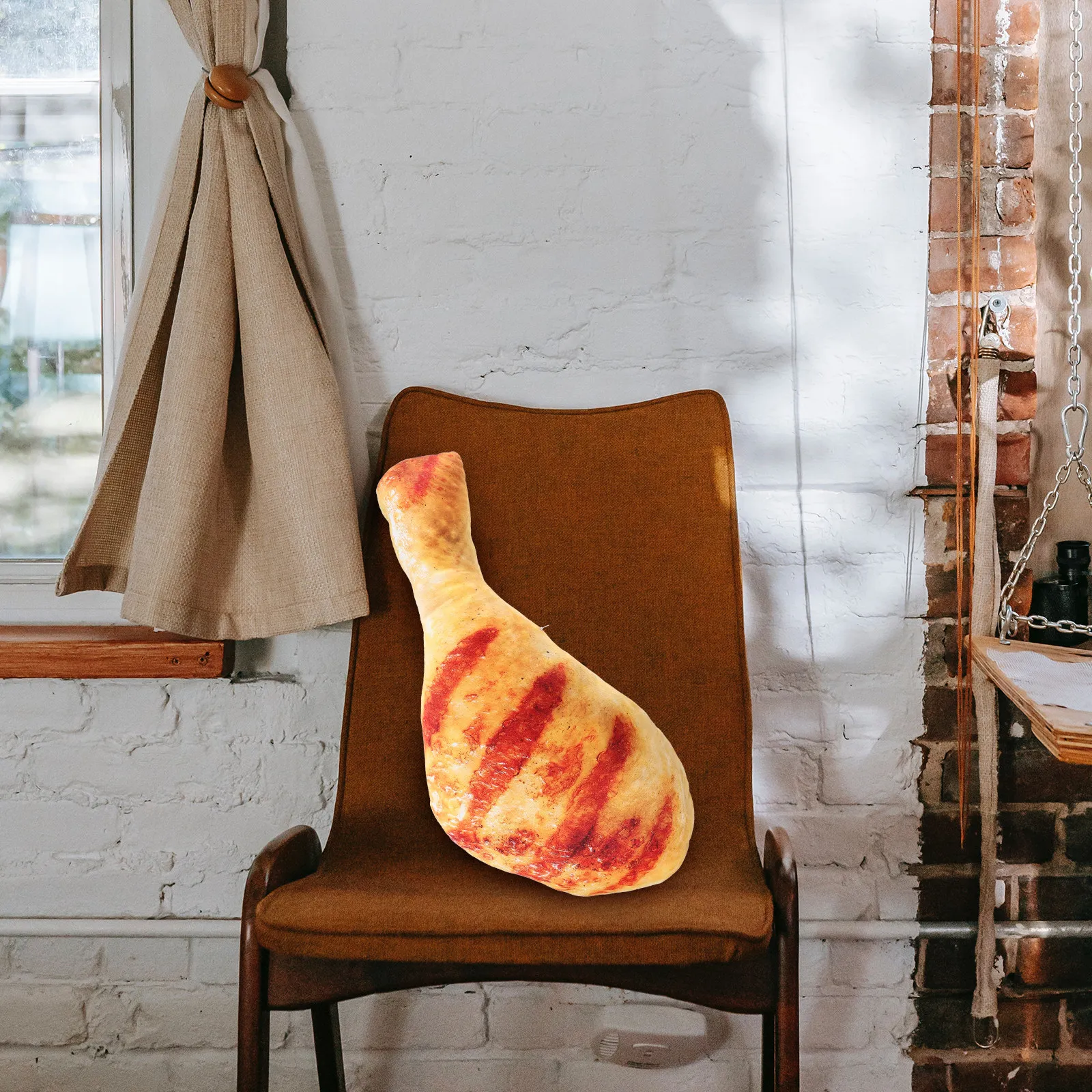 Realistyczna poduszka 3D w kształcie kurzej nogi - miękka, wypchana poduszka do dekoracji domu i biura, zabawna poduszka w kształcie jedzenia dla komfortu w łóżku i na kanapie.