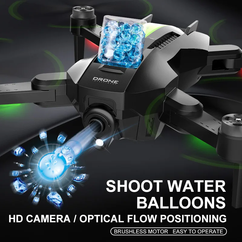 Brushless Hit Bomb Drone Optical Flow Dual Camera Aerial Photography Aircraft Water Bomb Folding Remote Control Airplanes