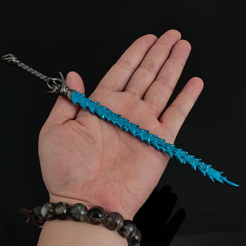 22CM Ne Zha 2 Chinese Anime Peripherals Shen Gobao Weapon Lie Kong Bian Full Metal Craft Model Collectible Desk Ornament Boy Toy