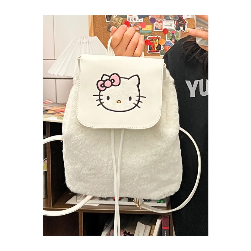 Sanrio New Hello Kitty Student Schoolbag Large Capacity Lightweight Shoulder Pad Casual Cute Cartoon Backpack