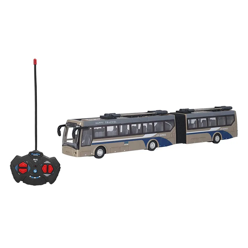 حافلة مزدوجة النقل بجهاز تحكم عن بعد مع ضوء أربع قنوات لاسلكية RC سيارة حافلة المدينة ألعاب أطفال هدية عيد الميلاد للطفل صبي فتاة
