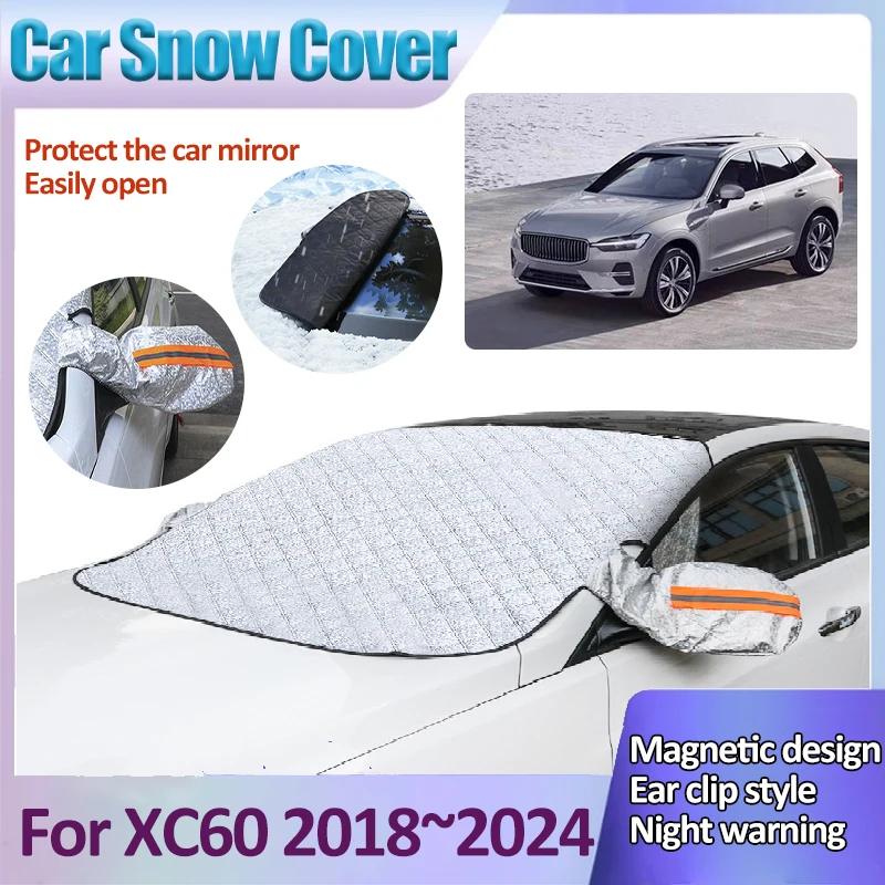 

Car Snow Shield Cover For Volvo XC60 2018~2024 2023 Vehicle Anti-Icing Sunshade Front Windshield Window Winter Car Accessories