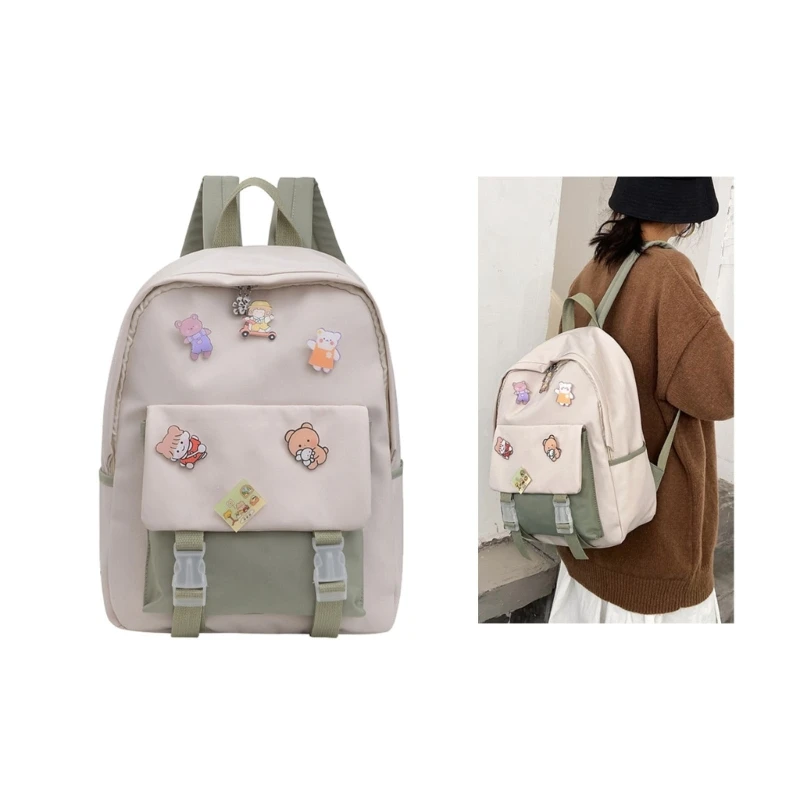 Zaino grande Harajuku Zaino da viaggio per ragazza Borsa da scuola in nylon per donna