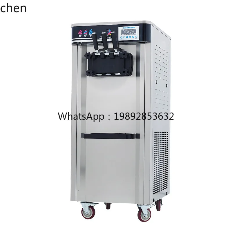 Soft Ice Cream Machine Vertical Ice Cream  Automatic Large Output Stainless Steel   Sundae Cones Machine