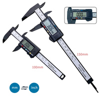 Hot Sell 150mm 100mm Electronic Digital Caliper Carbon Fiber Dial Vernier Caliper Gauge Micrometer Measuring Tool Digital Ruler