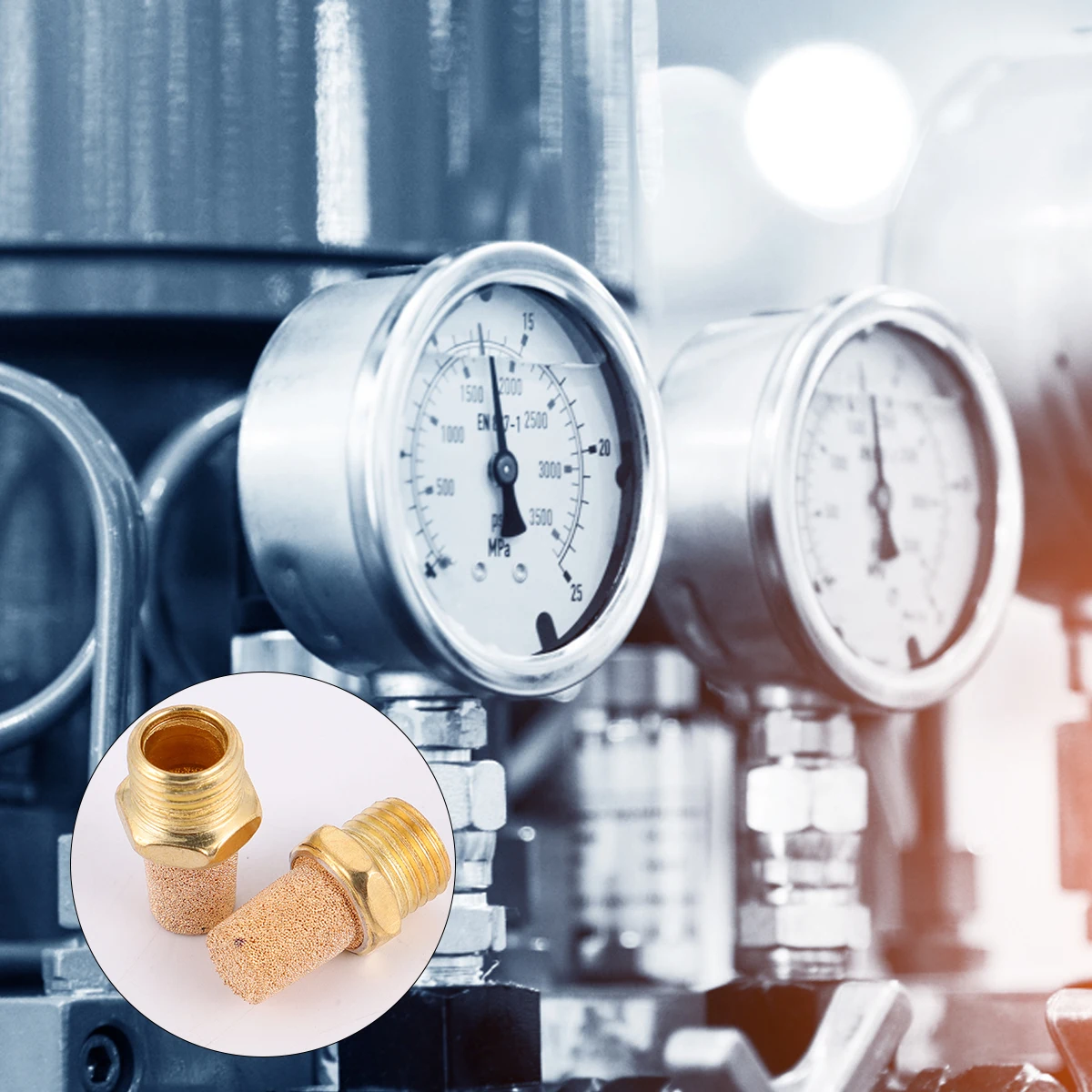 

10Pcs Pneumatic Brass Bronze Porous Filter Noise Reduction for Air Tool Oil Tank Reservoir Exhaust Muffler