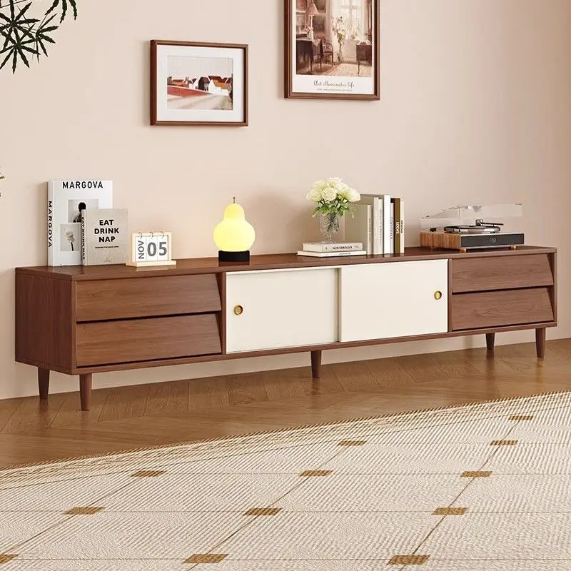 DSA solid wood TV cabinet medium antique storage floor cabinet household storage living room TV side cabinet
