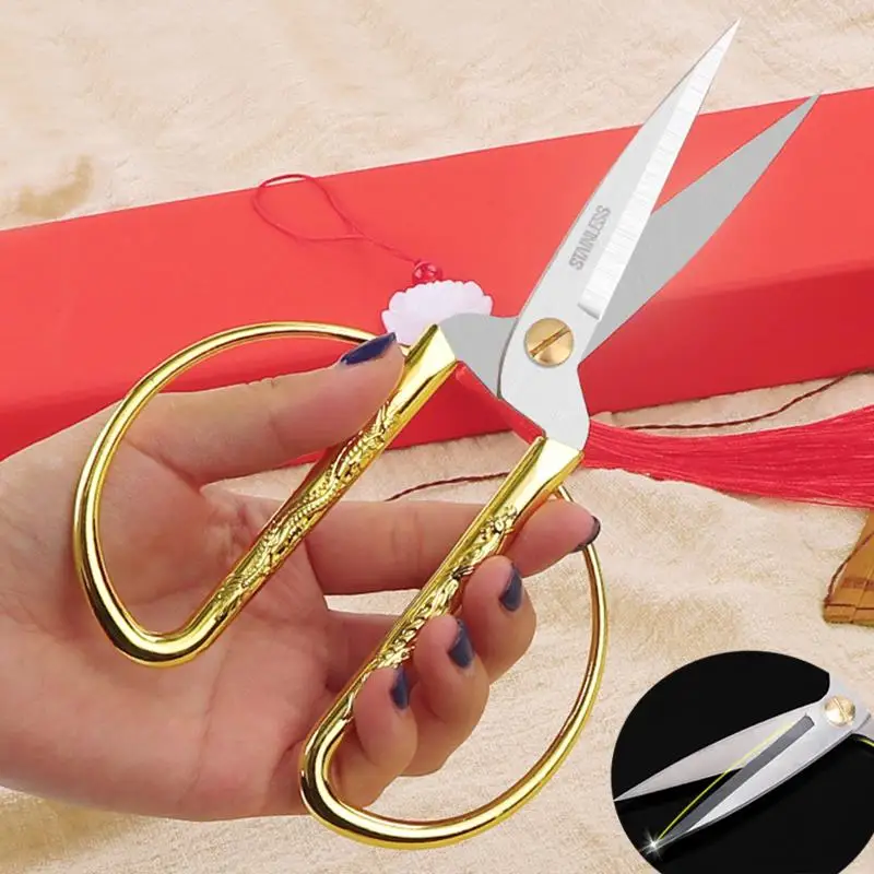 Golden Scissors Zig Zag Durable High Steel Vintage Tailor Scissors Craft Household for Fabric Scisso Rsembroidery Sewing Shears