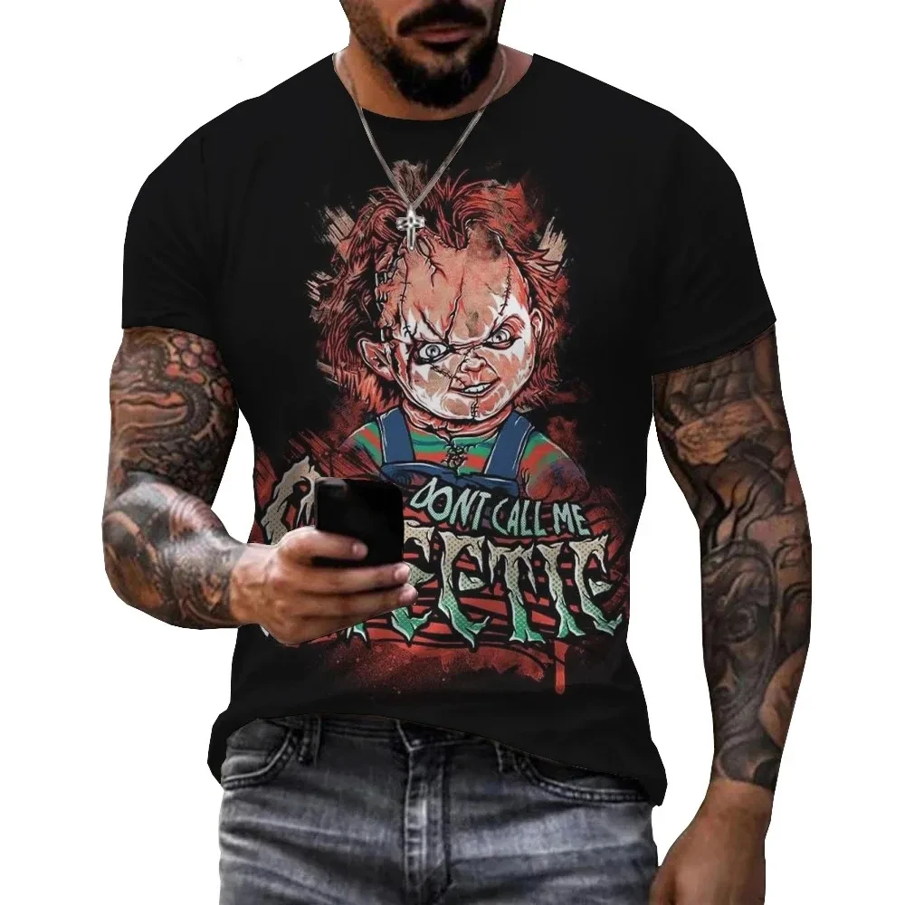 New Horror Movie Summer Bride Chucky 3D Print T-Shirts Men Women Short Sleeve Tshirt Oversized Harajuku Tees Tops Kid Clothing