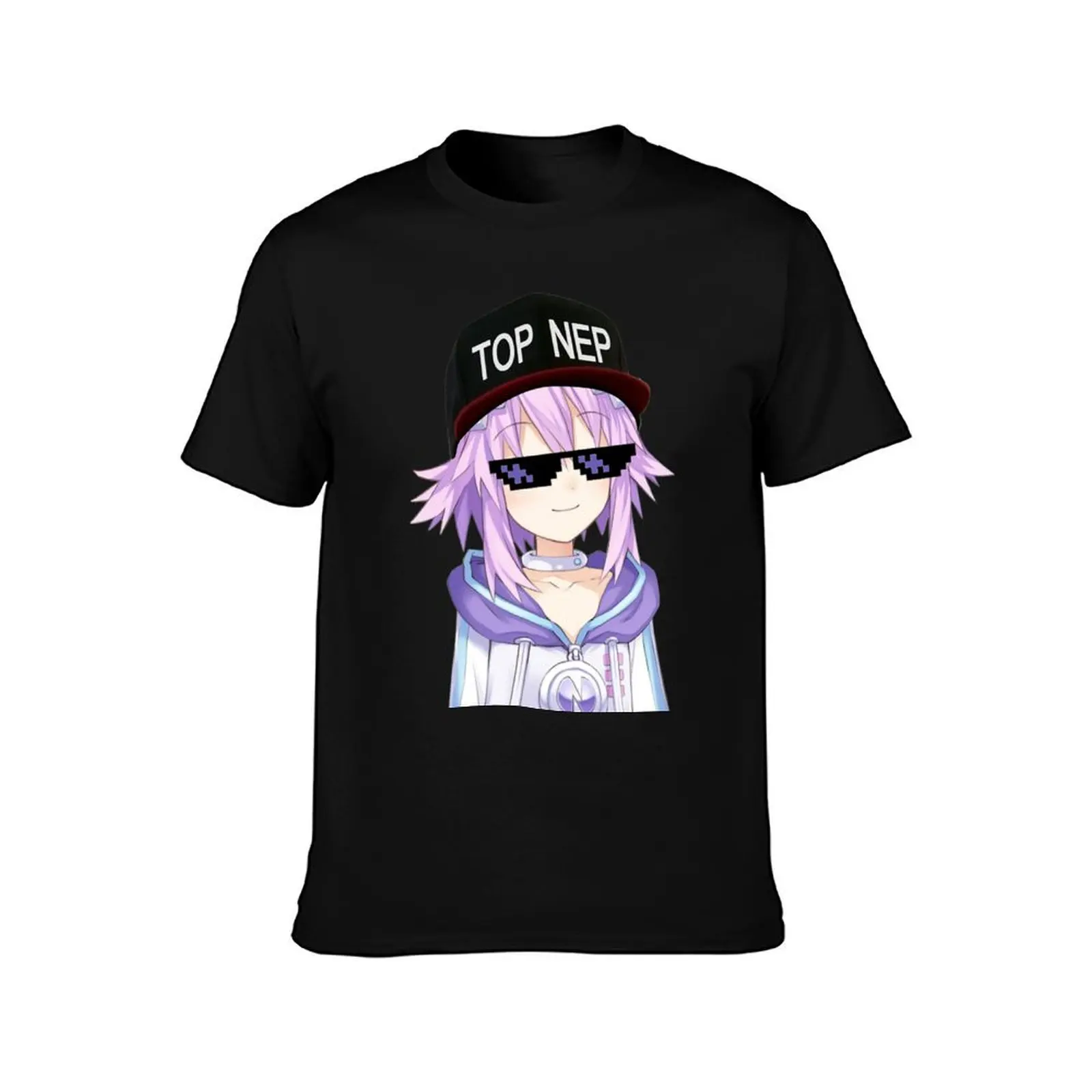 Hyperdimension Neptunia Top Nep T-Shirt Casual Simple Design Short Sleeve Shirt T-Shirt