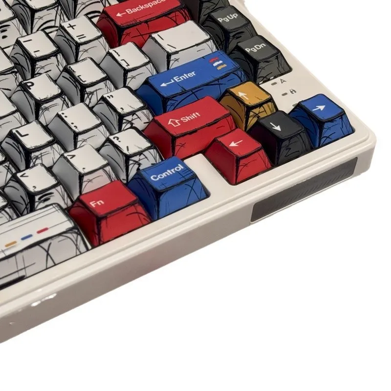 136 teclas pbt keycaps quadrinhos misturados cor clara tampa cereja altamente pintado à mão estilo simples teclado mecânico keycap