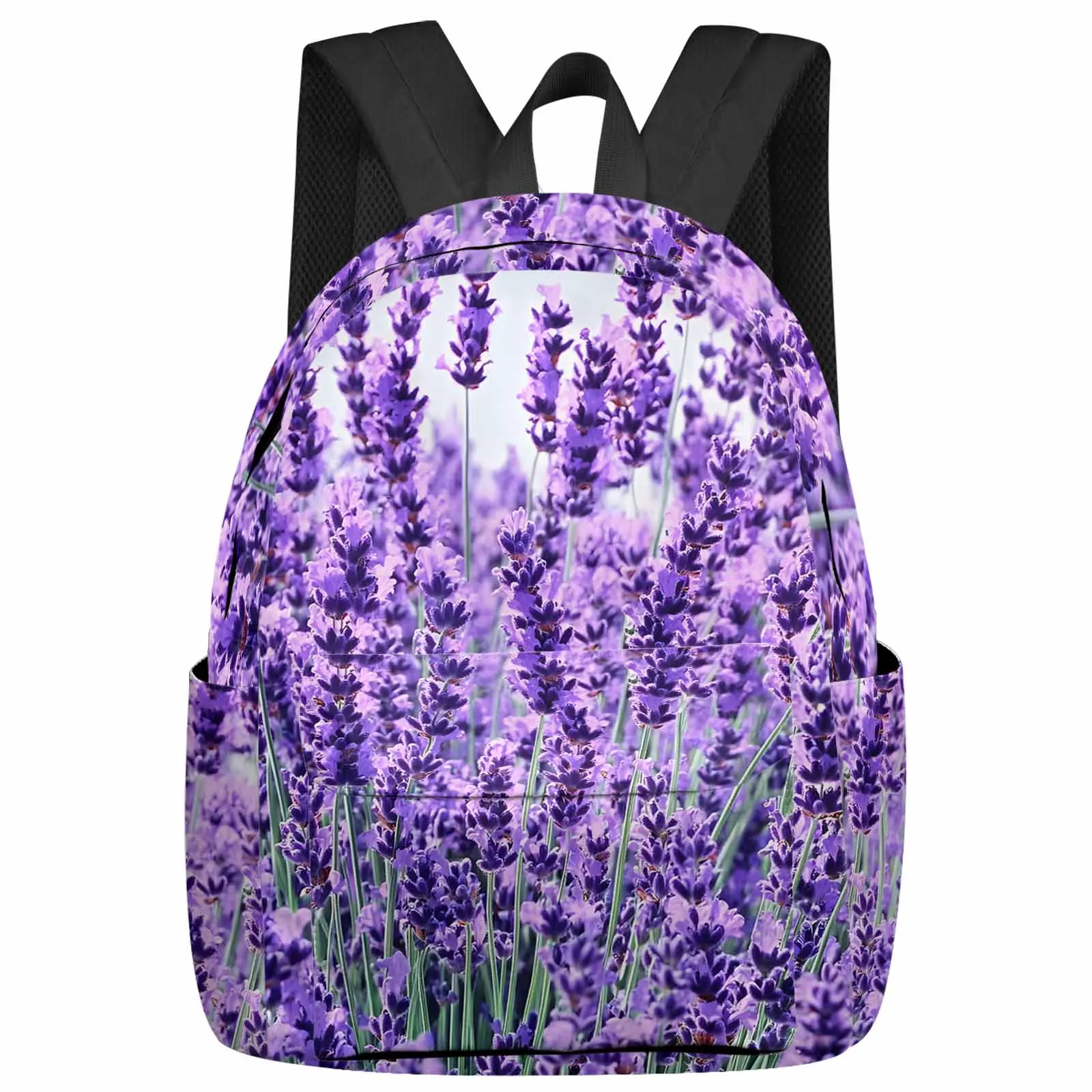

Purple Lavender Flowers Print Backpack School Bags for Teenagers Students Laptop Bag Women's Casual Travel Backpack