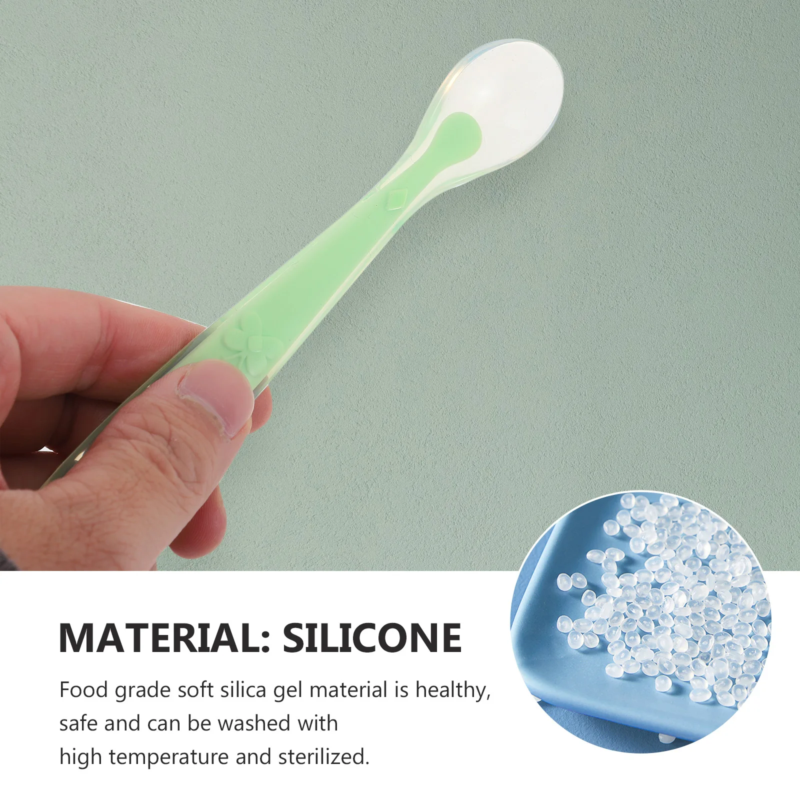 

3 шт., силиконовая детская тренировочная ложка, контурная длинная ручка, детская ручная многоцелевая для продуктов питания, рисовых хлопьев